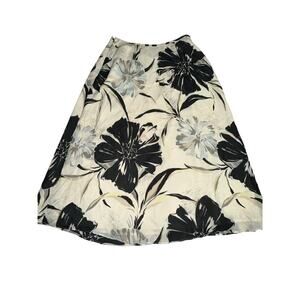 Talbots A Line Skirt Silk Floral Tropical Lined Sz 4 Knee Length garden girl